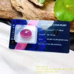 Mặt oval Ruby sao thiên nhiên (star Ruby)