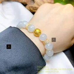 Vòng chuỗi Băng ngọc 10 ly mix charm vàng 24k - Hình ảnh 3