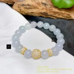 Vòng chuỗi Băng ngọc 9.3 ly mix charm vàng 18k - Hình ảnh 2