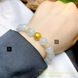 Vòng chuỗi Băng ngọc 10 ly mix charm vàng 24k