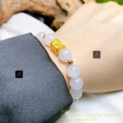 Vòng chuỗi Băng ngọc 9.5 ly, mix charm vàng 24k - Ảnh 3