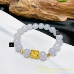 Vòng chuỗi Băng ngọc 9.5 ly, mix charm vàng 24k - Ảnh 5