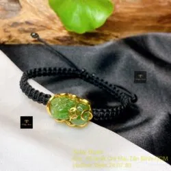 Tỳ hưu ngọc bích Canada xanh lá, vàng 18k Tỳ hưu ngọc bích Canada xanh lá, vàng 18k