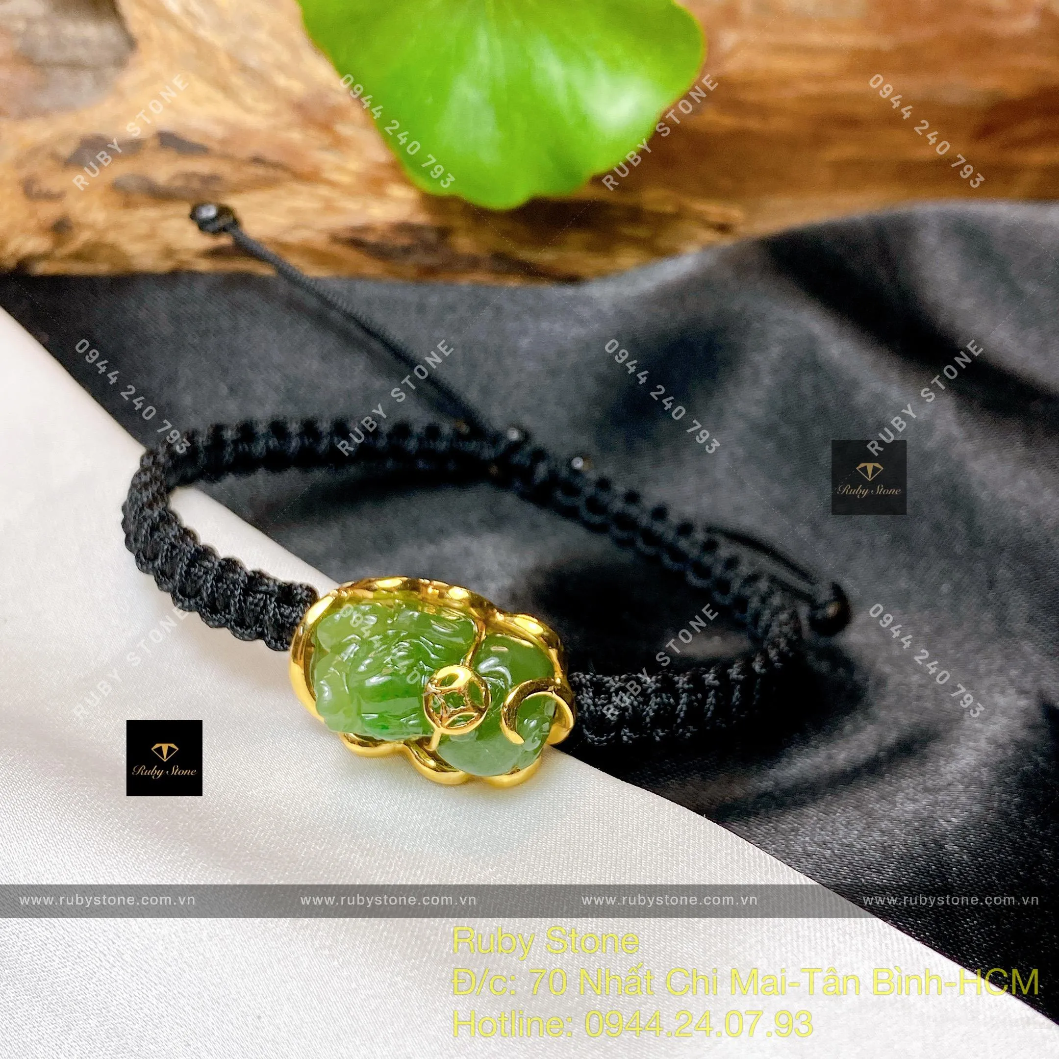 Tỳ hưu ngọc bích Canada xanh lá, vàng 18k Tỳ hưu ngọc bích Canada xanh lá, vàng 18k - Ảnh 6