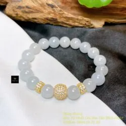 Vòng chuỗi Băng ngọc 10 ly mix charm vàng 18k - Ảnh 5