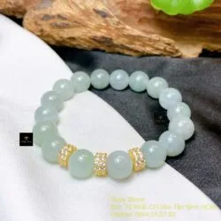 Vòng chuỗi Lam ngọc 10 ly mix charm vàng 18k - Ảnh 4