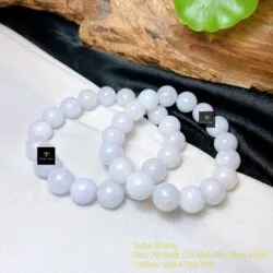 Chuỗi tay ngọc Cẩm thạch trắng 10 ly