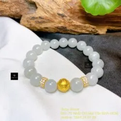 Vòng chuỗi Băng ngọc 10 ly mix charm vàng 24k - Hình ảnh 2