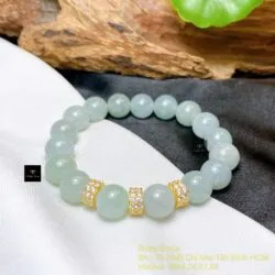Vòng chuỗi Lam ngọc 10 ly mix charm vàng 18k - Ảnh 3