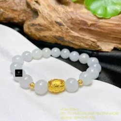Chuỗi băng ngọc 10 ly, mix charm vàng 24k - Ảnh 4