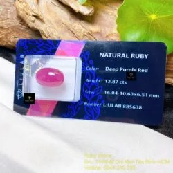Mặt oval Ruby thiên nhiên