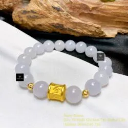 Vòng chuỗi Băng ngọc 9.5 ly, mix charm vàng 24k - Ảnh 4
