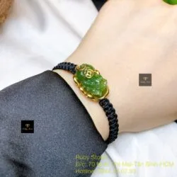 Tỳ hưu ngọc bích Canada xanh lá, vàng 18k Tỳ hưu ngọc bích Canada xanh lá, vàng 18k