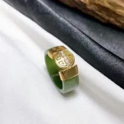 Nhẫn ngọc bích Canada thiết kế, vàng 18k - Hình ảnh 3