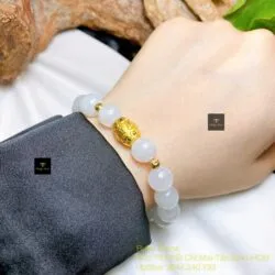 Chuỗi băng ngọc 10 ly, mix charm vàng 24k - Ảnh 5