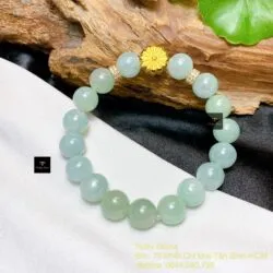 Vòng chuỗi Cẩm thạch xanh lơ 10 ly, mix charm vàng 24k - Hình ảnh 7