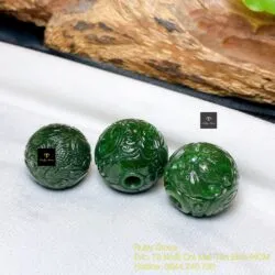 Mặt dây chuyền Trái châu Ngọc bích chạm trổ tinh xảo - Ảnh 3