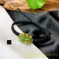 Tỳ hưu ngọc bích Canada xanh lá, vàng 18k Tỳ hưu ngọc bích Canada xanh lá, vàng 18k