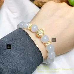 Vòng chuỗi Băng ngọc 10 ly mix charm vàng 18k - Ảnh 3