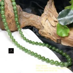 Chuỗi vòng cổ ngọc bích Canada xanh lá 10 ly (54 hạt) - Ảnh 9
