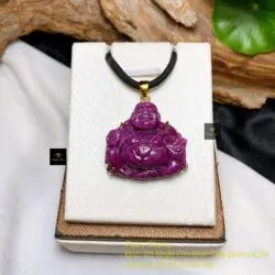 Phật Di Lặc Ruby Nam Phi, KT 30mm, vàng 18k - Ảnh 5