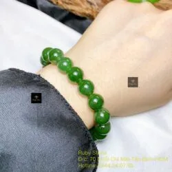 Vòng chuỗi ngọc bích Canada xanh lá 10 ly (nước 1) - Ảnh 6
