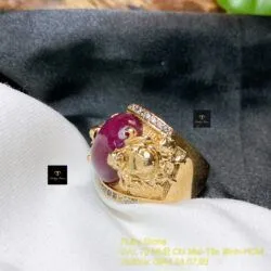 Nhẫn nam Ruby thiết kế, vàng 18k - Hình ảnh 5