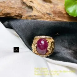 Nhẫn nam Ruby thiết kế, vàng 18k - Hình ảnh 2