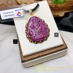 Phật bản mệnh Ruby Nam Phi, KT 30mm, vàng 18k - Ảnh 4
