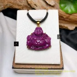 Phật Di Lặc Ruby Nam Phi, KT 30mm, vàng 18k - Ảnh 2