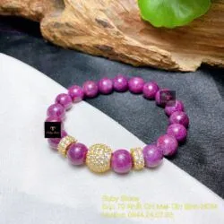 Vòng chuỗi Ruby Nam Phi 8,6 ly mix charm vàng 18k - Ảnh 6