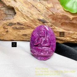 Như Lai Đại Nhật - Phật bản mệnh Ruby Nam Phi tuổi Mùi - Thân, KT 30mm - Hình ảnh 3