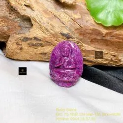 Như Lai Đại Nhật - Phật bản mệnh Ruby Nam Phi tuổi Mùi - Thân, KT 30mm - Hình ảnh 5
