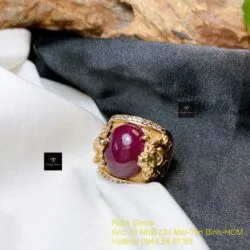 Nhẫn nam Ruby thiết kế, vàng 18k - Hình ảnh 4