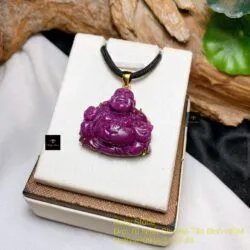 Phật Di Lặc Ruby Nam Phi, KT 30mm, vàng 18k - Ảnh 4