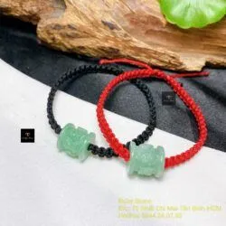 Lu thống ngọc Cẩm thạch xanh lý khắc chú Om - Hình ảnh 3