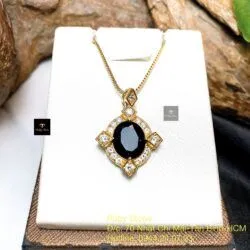 Mặt dây Phỉ thúy Mực dục Myanmar, vàng 18k - Hình ảnh 3