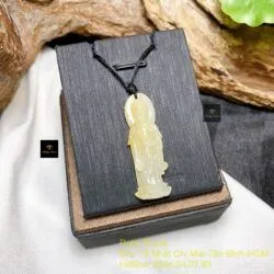 Đức Phật A Di Đà ngọc Phỉ thúy Hoàng Phỉ Myanmar, KT 42mm - Ảnh 4