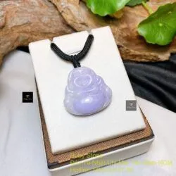 Phật Di Lặc ngọc Cẩm thạch tử la lan, KT 28mm - Ảnh 4