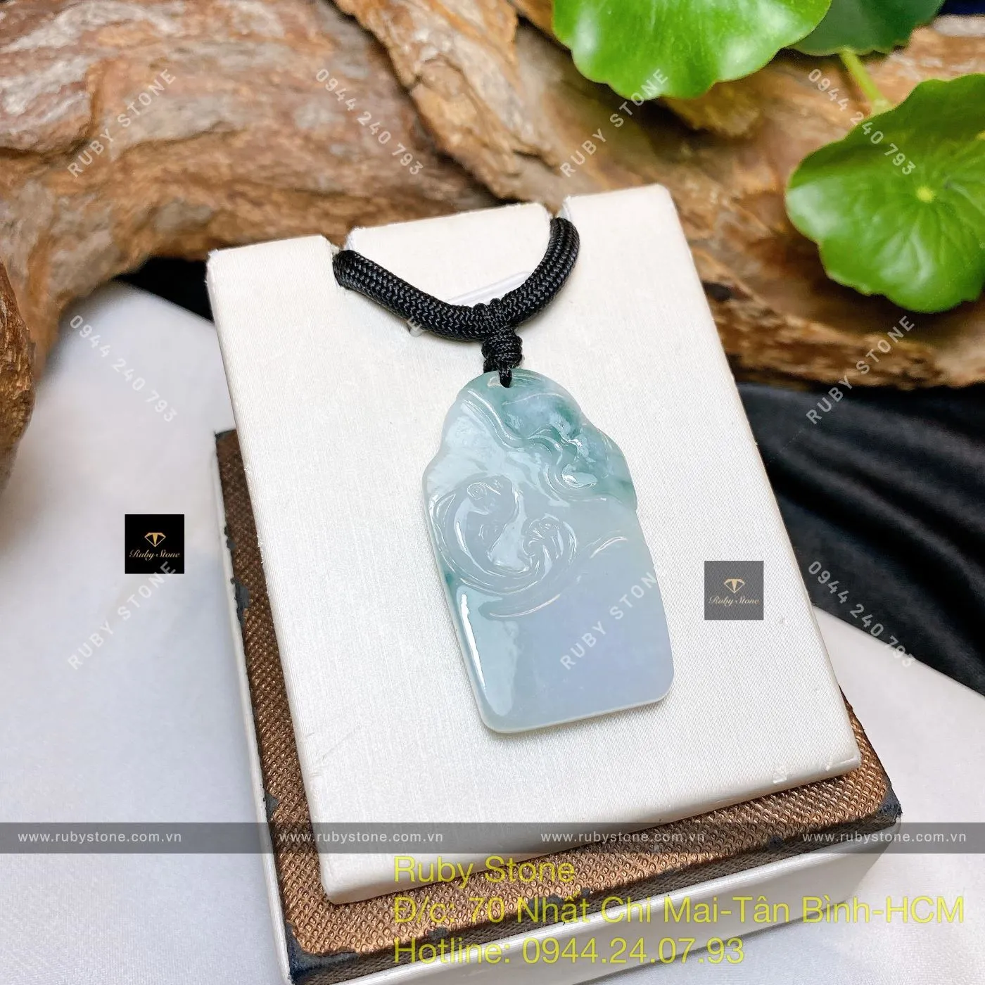 Mặt dây Cá chép ngọc cẩm thạch Myanmar, KT 38mm Mặt dây Cá chép ngọc cẩm thạch Myanmar, KT 38mm - Ảnh 3