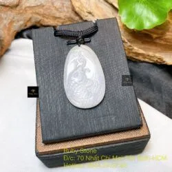 Mặt dây chuyền cá chép ngọc Cẩm thạch Myanmar, KT 38mm - Ảnh 4
