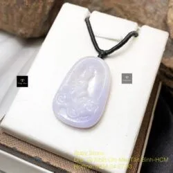 Phật Phổ Hiền Bồ Tát ngọc Cẩm thạch Myanmar, KT 33mm Phật Phổ Hiền Bồ Tát ngọc Cẩm thạch Myanmar, KT 33mm