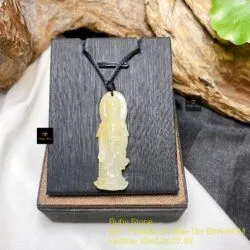 Đức Phật A Di Đà ngọc Phỉ thúy Hoàng Phỉ Myanmar, KT 42mm - Ảnh 5