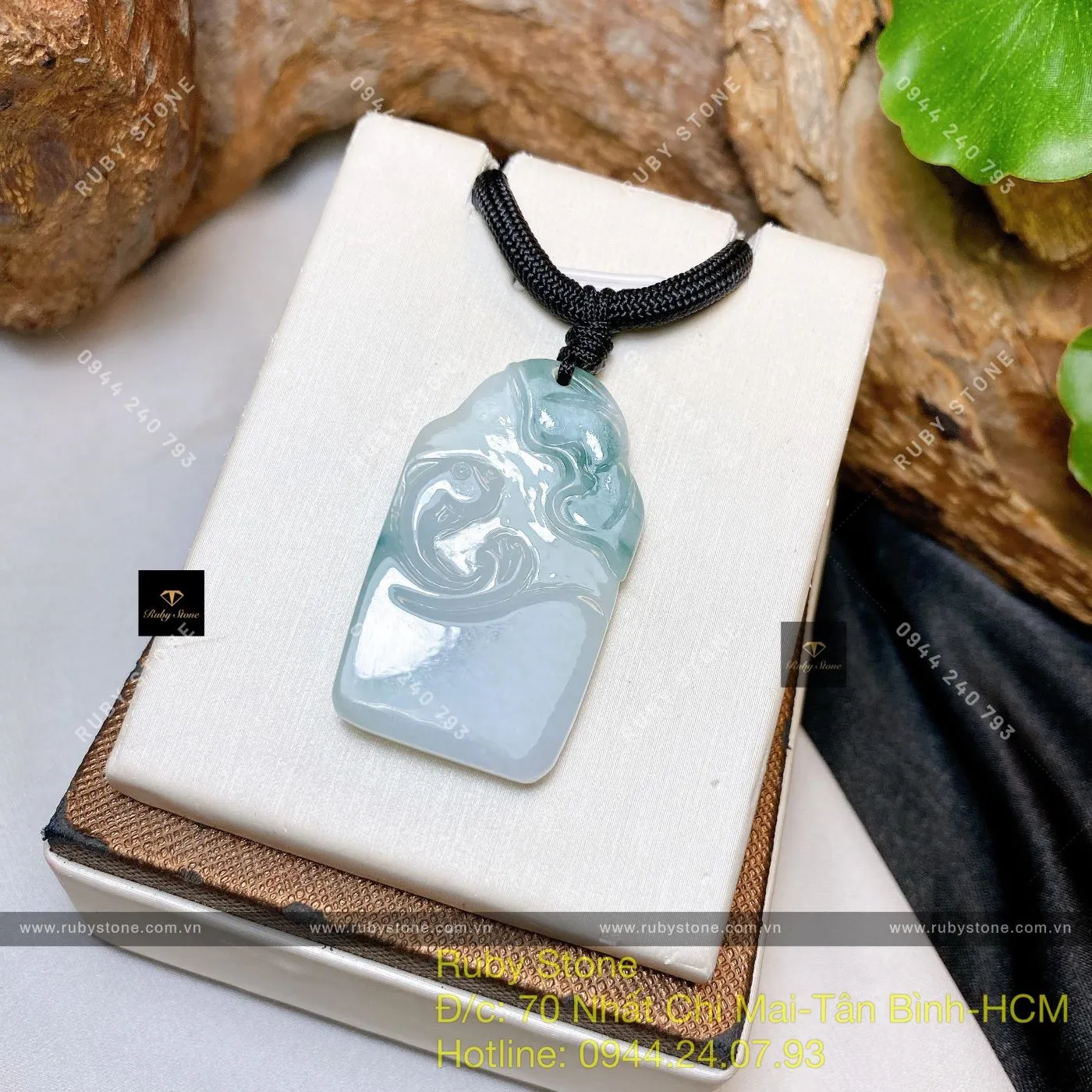 Mặt dây Cá chép ngọc cẩm thạch Myanmar, KT 38mm Mặt dây Cá chép ngọc cẩm thạch Myanmar, KT 38mm - Ảnh 4