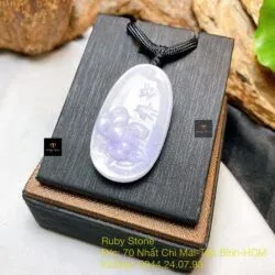 Mặt dây chuyền hoa sen Ngọc tử la lan, KT 42mm - Hình ảnh 5