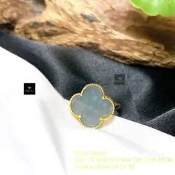Nhẫn cỏ bốn cánh Lam ngọc, vàng 18k - Ảnh 2