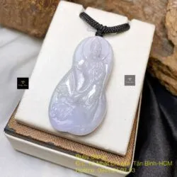 Phật Quán Thế Âm Bồ Tát ngọc Cẩm thạch Myanmar, KT 48mm - Ảnh 4