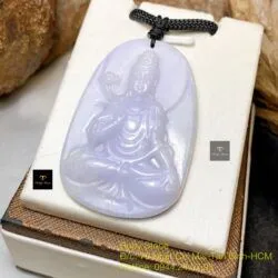 Phật Quán Thế Âm Bồ Tát ngọc Cẩm thạch Myanmar, KT 51mm - Ảnh 3