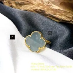 Nhẫn cỏ bốn cánh Lam ngọc, vàng 18k - Ảnh 5