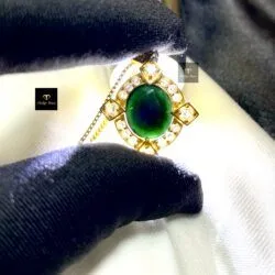 Mặt dây Phỉ thúy Mực dục Myanmar, vàng 18k